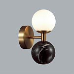 Бра с шарообразным матовым плафоном и шаром из камня на металлическом основании Orb Essence варинант исполнения - 8 | Loft Concept в Екатеринбурге