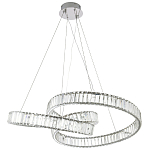 Подвесная люстра в виде изогнутых колец с хрустальным декором Ring Horizontal Oculus Chrome Light Chandelier варинант исполнения - 2 | Loft Concept в Екатеринбурге
