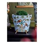 Кашпо из голубого фарфора с бронзовыми элементами Blue Garden варинант исполнения - 5 | Loft Concept в Екатеринбурге