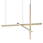 Люстра с 3-мя  пересекающимися цилиндрическими плафонами на тонких тросах Trumpet tube варинант исполнения - 1 | Loft Concept в Екатеринбурге