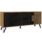 ТВ-тумба с  2-мя ящиками и закрытыми полками Stone Effect варинант исполнения - 1 | Loft Concept в Екатеринбурге