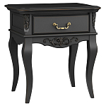 Тумба прикроватная черная из массива бука в стиле прованс Black Provence варинант исполнения - 1 | Loft Concept в Екатеринбурге