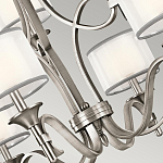 Люстра с белыми тканевыми абажурами в прозрачных стеклянных цилиндрах Kichler варинант исполнения - 3 | Loft Concept в Екатеринбурге