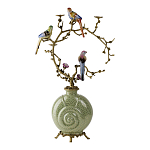 Подсвечник с декором из птиц на ветвях из фарфора с бронзовыми элементами Birds of Paradise варинант исполнения - 3 | Loft Concept в Екатеринбурге