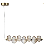 Подвесной светильник линейный с 7-ю рифлеными стеклянными шарами Marcelh Light варинант исполнения - 2 | Loft Concept в Екатеринбурге