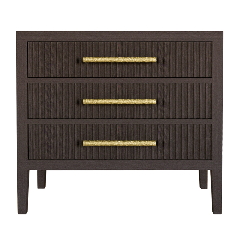 Тумба Primo  с тремя ящиками шпон темный орех Темный дуб Золотой в Екатеринбурге | Loft Concept 