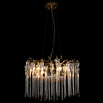 Люстра подвесная круглая в виде ветвей деревьев бронзового цвета с прозрачными подвесками-каплями Droplet Chandelier варинант исполнения - 4 | Loft Concept в Екатеринбурге