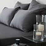 Постельное белье однотонное из сатина темно-серого цвета Eden Line варинант исполнения - 3 | Loft Concept в Екатеринбурге