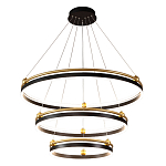 Люстра подвесная с тремя кольцами черного и золотого цвета Ring Horizontal варинант исполнения - 2 | Loft Concept в Екатеринбурге