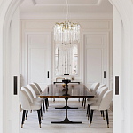 Люстра подвесная круглая в виде ветвей деревьев бронзового цвета с прозрачными подвесками-каплями Droplet Chandelier варинант исполнения - 7 | Loft Concept в Екатеринбурге