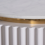 Тумбочка белая овальная с мраморной столешницей Thoroughbass варинант исполнения - 6 | Loft Concept в Екатеринбурге