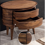 Прикроватный столик из дерева с 2-мя ящиками Moon Walnut Furniture варинант исполнения - 4 | Loft Concept в Екатеринбурге