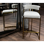 Стул барный букле бежевый с каркасом цвета матовое золото Tactility варинант исполнения - 6 | Loft Concept в Екатеринбурге