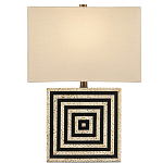 Настольная лампа с квадратным основанием и прямоугольным абажуром Neat Lines варинант исполнения - 3 | Loft Concept в Екатеринбурге