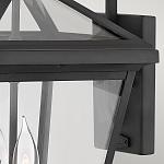 Настенный фонарь черного цвета с прозрачным стеклянным плафоном трапециевидной формы Hinkley варинант исполнения - 5 | Loft Concept в Екатеринбурге