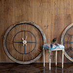 Часы настенные деревянные с римскими цифрами бронзового цвета Clock with History варинант исполнения - 2 | Loft Concept в Екатеринбурге