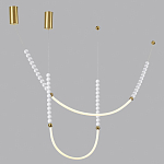 Подвесной светильник с 3-мя изогнутыми плафонами и белыми декоративными шариками PEARLS Suspension варинант исполнения - 3 | Loft Concept в Екатеринбурге