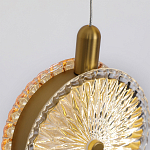 Подвесной светильник с плафонами из рельефного стекла Peony Glass Bronze Six варинант исполнения - 3 | Loft Concept в Екатеринбурге