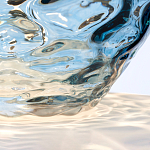 Настольная лампа со белым конусным абажуром и прозрачным голубым стеклянным основанием Quintiesse варинант исполнения - 5 | Loft Concept в Екатеринбурге