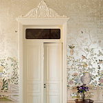 Обои ручная роспись Temple Newsam White Gold gilded silk варинант исполнения - 4 | Loft Concept в Екатеринбурге