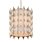 Подвесной светильник в форме цилиндра с фактурным серебряным каркасом и тканевым абажуром Silver Honeycomb варинант исполнения - 1 | Loft Concept в Екатеринбурге