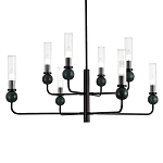 Люстра с 8-ю плафонами в форме стеклянных трубок и мраморных декоративных элементов Montreal варинант исполнения - 2 | Loft Concept в Екатеринбурге