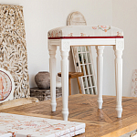 Банкетка одноместная из массива бука бежевая с растительным орнаментом Raffael Beige Floral Banquette варинант исполнения - 6 | Loft Concept в Екатеринбурге