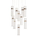 Люстра каскадная с прозрачными цилиндрическими плафонами Jenae Glass Tube Lighting варинант исполнения - 1 | Loft Concept в Екатеринбурге