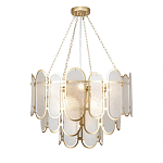 Люстра с многослойным эффектом из овальных элементов из непрозрачного стекла Conformation варинант исполнения - 2 | Loft Concept в Екатеринбурге