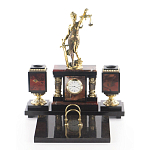 Настольный письменный набор из яшмы с часами в подарочной упаковке Manager Organizer варинант исполнения - 1 | Loft Concept в Екатеринбурге