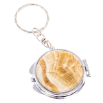 Зеркало брелок карманное двухстороннее из натурального камня Оникс Silver Stone Mirrors варинант исполнения - 4 | Loft Concept в Екатеринбурге