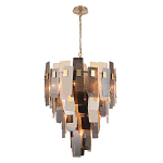 Люстра с многослойными стеклянными панелями янтарного и дымчатого цвета Textured Glass Chandelier варинант исполнения - 1 | Loft Concept в Екатеринбурге