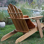 Уличное кресло из массива акации Adirondack Wooden Chair Red варинант исполнения - 9 | Loft Concept в Екатеринбурге
