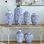 Ваза с синим цветочным узором Blue & White Ornament  варинант исполнения - 3 | Loft Concept в Екатеринбурге