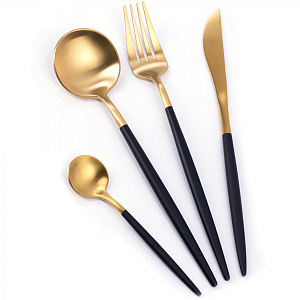 Столовые приборы Gold and Black