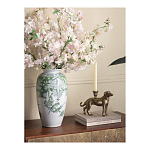 Ваза высокая с зелеными цветочными и птичьими мотивами Vase Inspired by Nature варинант исполнения - 3 | Loft Concept в Екатеринбурге