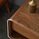 Прикроватная деревянная тумба с ящиком и нишей для хранения Moon Walnut Furniture варинант исполнения - 3 | Loft Concept в Екатеринбурге
