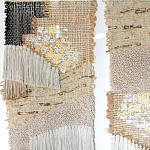 Триптих Геометрический гобелен бежевый Figurative Beige Wall Hangings варинант исполнения - 3 | Loft Concept в Екатеринбурге