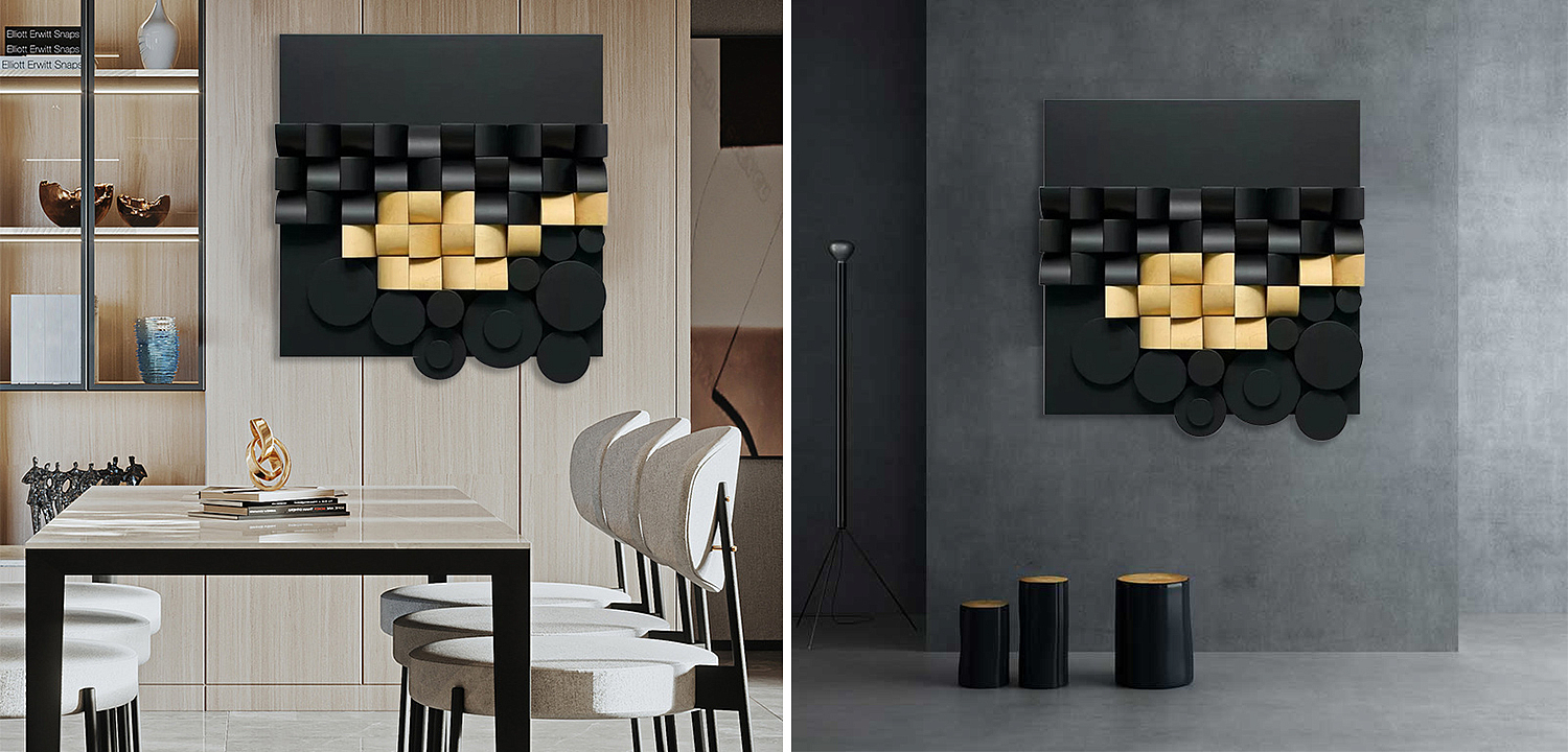 Арт-объект на стену из дерева черно-золотой Black and Gold Art Object Арт-объект на стену из дерева черно-золотой Black and Gold Art Object - Loft-Concept в Екатеринбурге
