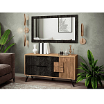 Зеркало настенное прямоугольное цвета угольный камень Stone Effect варинант исполнения - 2 | Loft Concept в Екатеринбурге