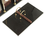 Настольный письменный набор из лемезита и змеевика с часами Royal Accessory варинант исполнения - 3 | Loft Concept в Екатеринбурге