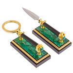 Настольный письменный набор из малахита с декором в виде лошади Leader Organizer варинант исполнения - 6 | Loft Concept в Екатеринбурге