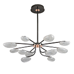 Люстра черного цвета с 12-ю прозрачными плафонами овальной формы Iona chandelier варинант исполнения - 1 | Loft Concept в Екатеринбурге