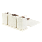 Настольный письменный набор из мрамора и креноида с гербом России Marble Accessory варинант исполнения - 3 | Loft Concept в Екатеринбурге