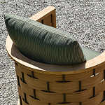 Дизайнерское уличное кресло из массива дерева с плетеной спинкой PALINFRASCA Armchair варинант исполнения - 4 | Loft Concept в Екатеринбурге