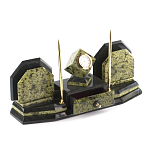 Настольный письменный набор из змеевика с часами и таблетницей Successful Leader варинант исполнения - 2 | Loft Concept в Екатеринбурге