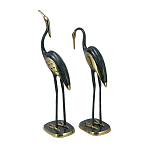 Статуэтка бронзовая пара Журавли синие Bronze Birds варинант исполнения - 2 | Loft Concept в Екатеринбурге