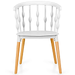 Пластиковый стул на ножках из массива бука Ferret Spiral White варинант исполнения - 2 | Loft Concept в Екатеринбурге