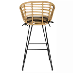 Стул барный с ротанговым плетением Half Bar Chair with Wicker с подлокотниками варинант исполнения - 5 | Loft Concept в Екатеринбурге