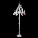 Торшер с 12-ю белыми текстильными абажурами и хрустальными подвесками Lustre Reverie варинант исполнения - 3 | Loft Concept в Екатеринбурге